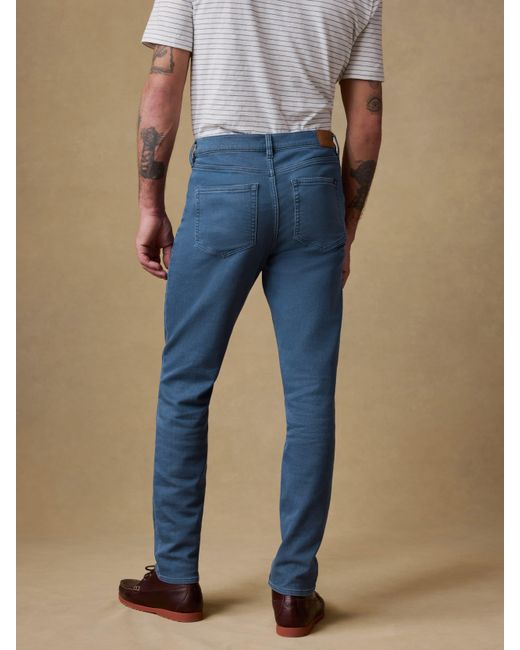 Faherty Brand Blue Stretch Terry 5-Pocket Pants for men
