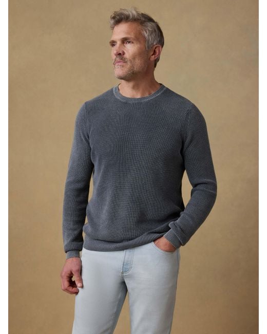 Faherty Brand Gray Sunwashed Crewneck Sweater for men