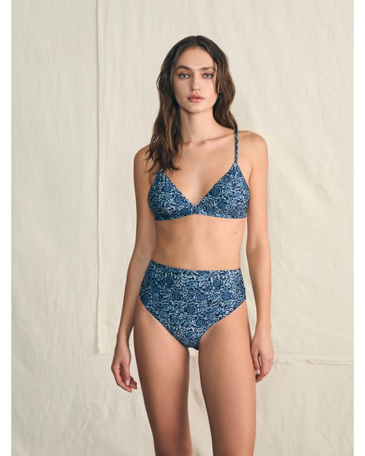 Faherty Brand Blue Nantucket Bikini Top