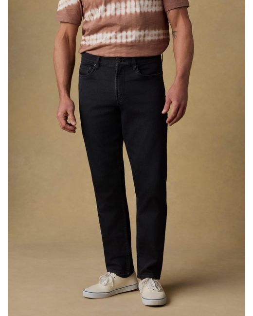 Faherty Brand Black Stretch Terry 5-Pocket Athletic Fit Pants for men