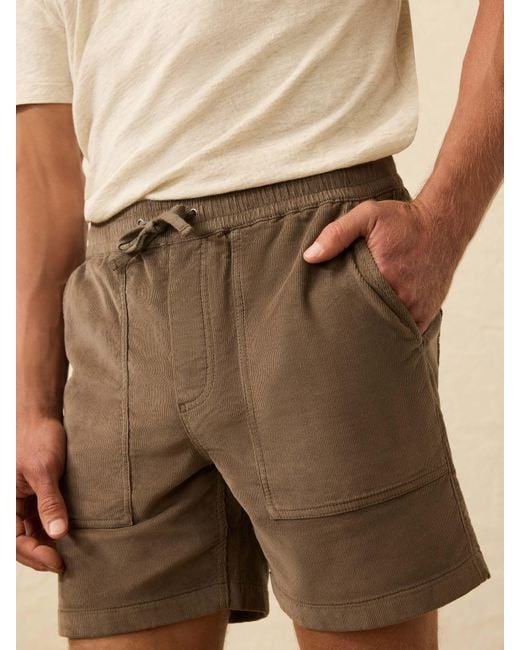 Faherty Brand Natural Corduroy Drawstring Utility Short for men