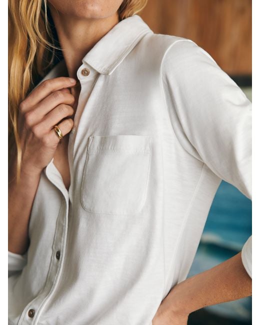 Faherty Sunwashed Knit Shirt in Blue Lyst