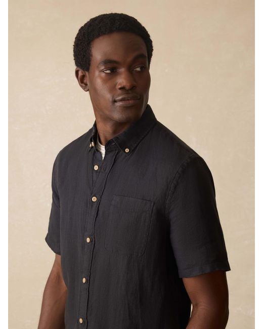 Faherty Brand Natural Short-Sleeve Laguna Linen Shirt for men