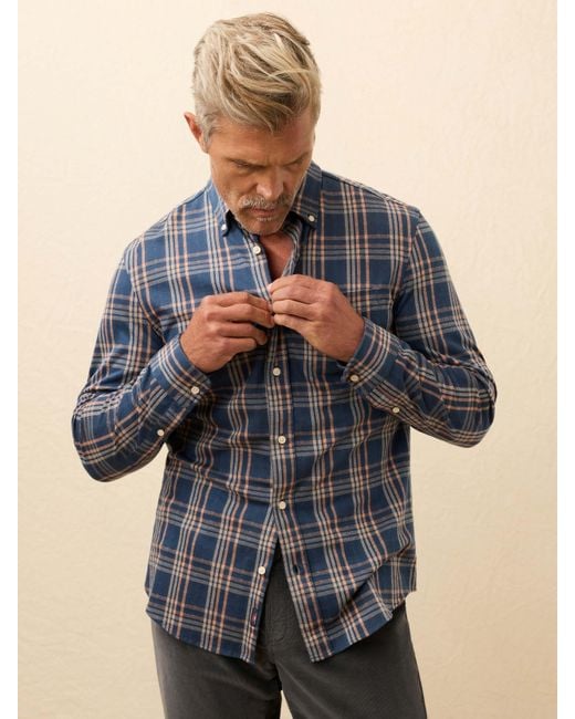 Faherty Brand Blue Coastline Knit Shirt for men