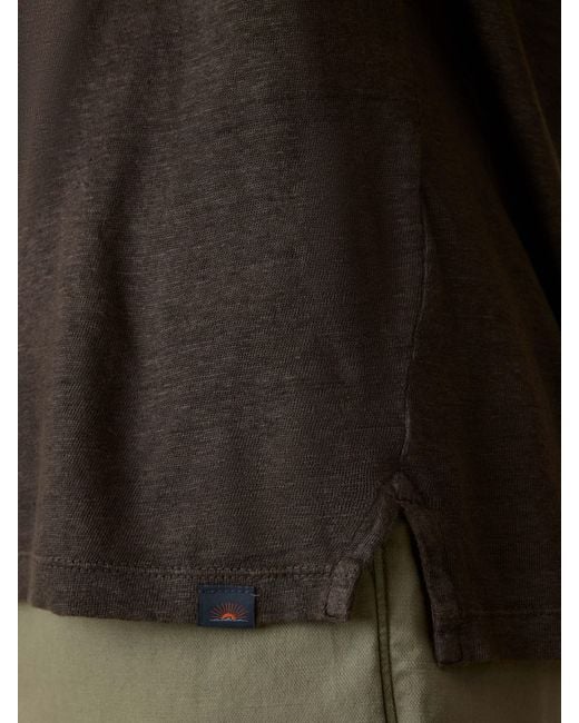 Faherty Brand Green Short-Sleeve Linen Polo Shirt for men