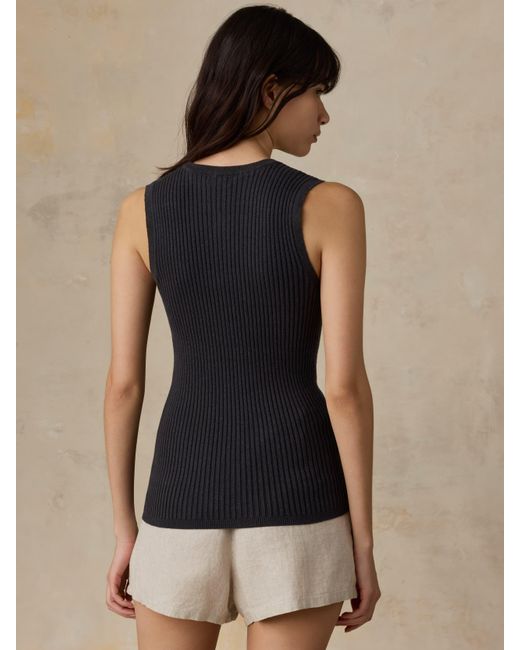 Faherty Brand Blue Miramar Linen Cami Cardigan