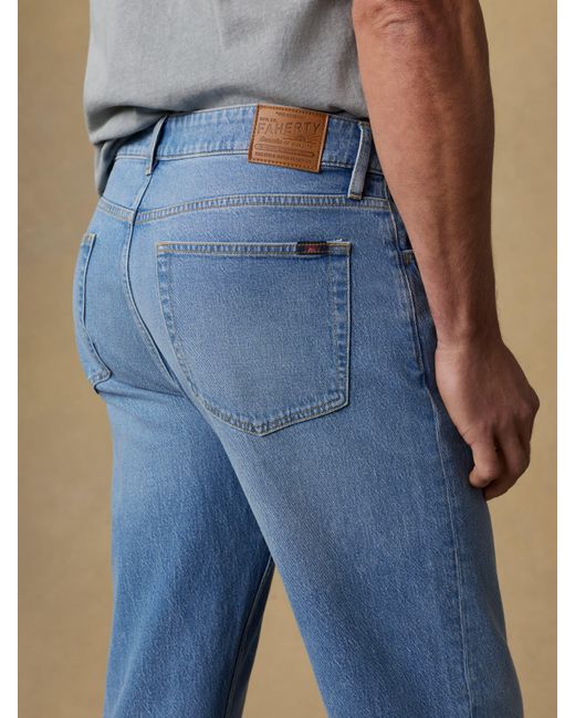 Faherty Brand Blue Original Cotton Denim Pants for men