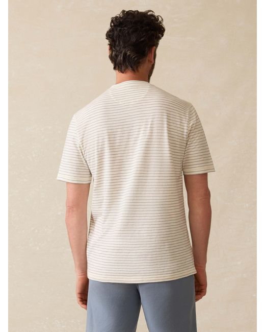Faherty Brand Natural Short-Sleeve Sunwashed Henley T-Shirt for men