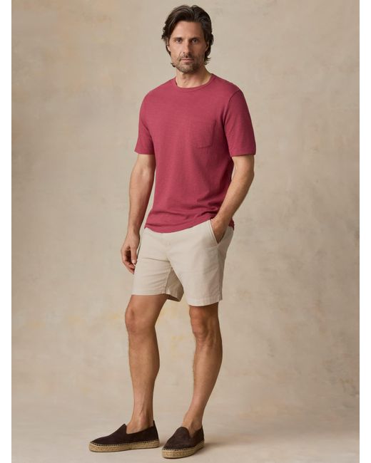 Faherty Brand Red Sunwashed Regenerative Pocket T-Shirt for men