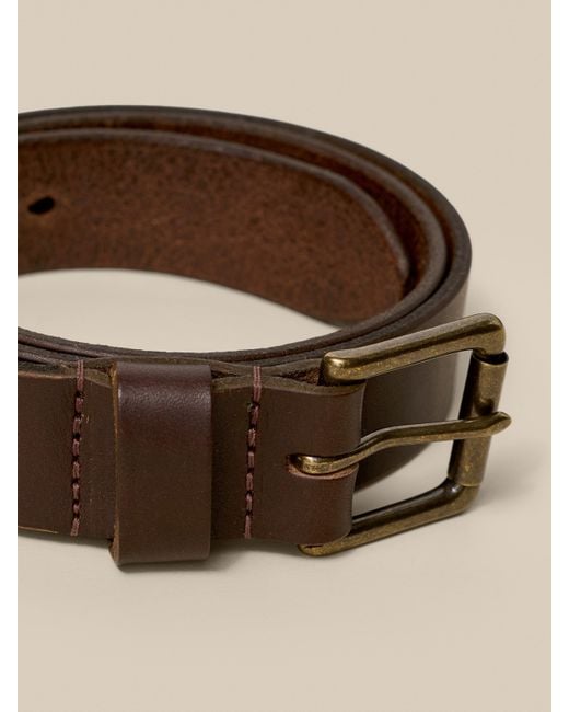 Faherty Brand Brown Leather Belt for men