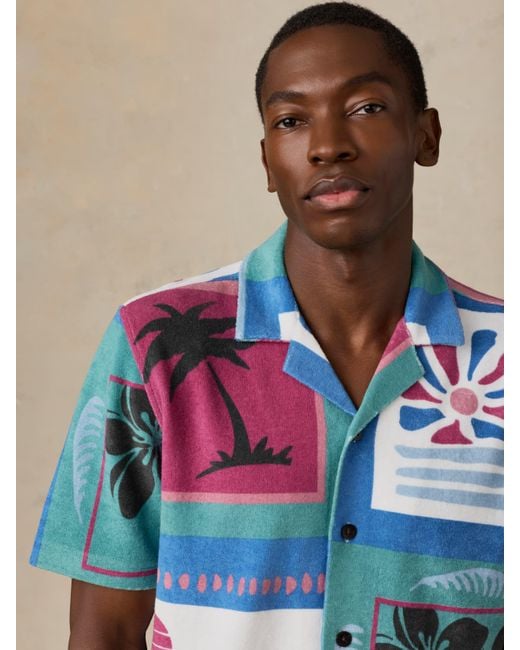 Faherty Brand Multicolor Short-Sleeve Cabana Towel Terry Shirt for men