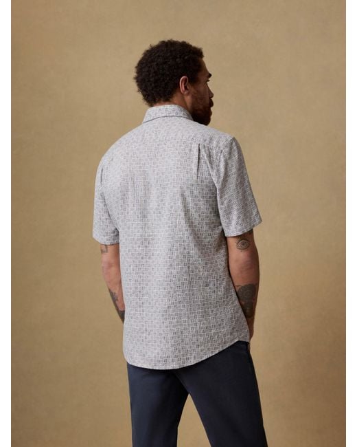 Faherty Brand Gray Short-Sleeve Breeze Shirt for men