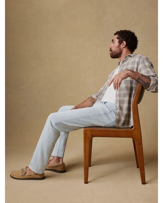 Faherty Brand Blue Stretch Terry 5-Pocket Pants for men