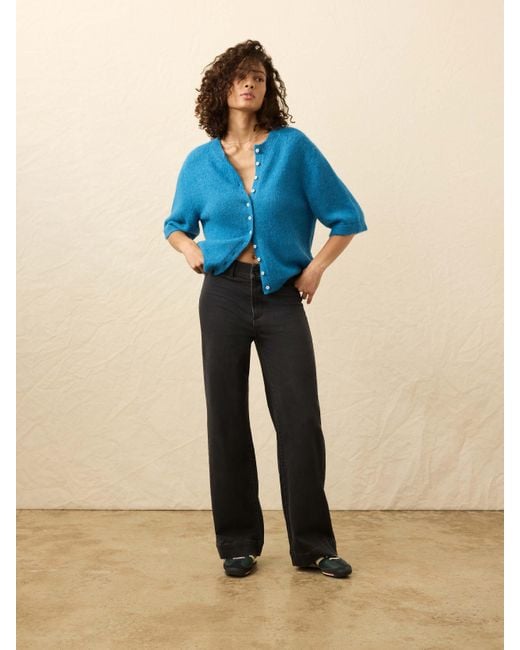 Faherty Brand Blue Apres Alpaca Cardigan