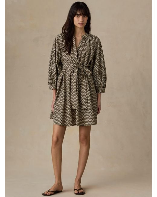 Faherty Brand Brown Coastal Poplin Kaia Mini Dress