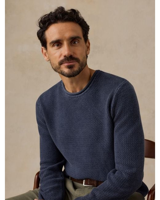 Faherty Brand Blue Sunwashed Dockside Sweater for men