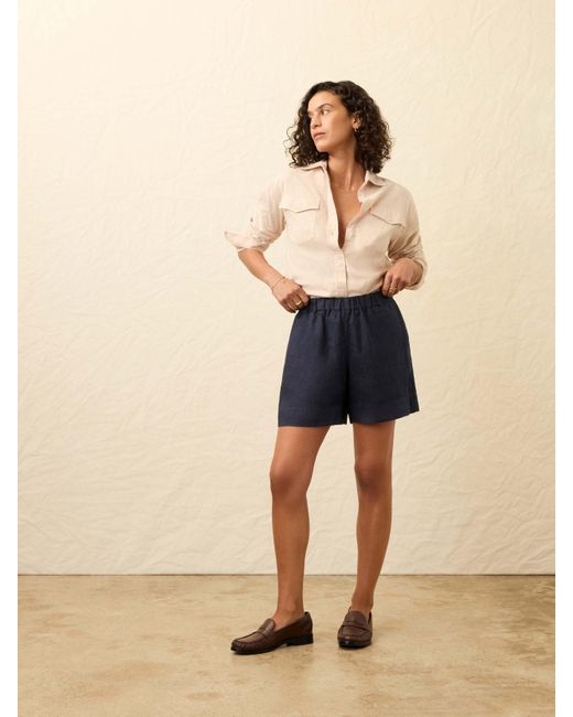 Faherty Brand Natural Laguna Linen Bayview Short