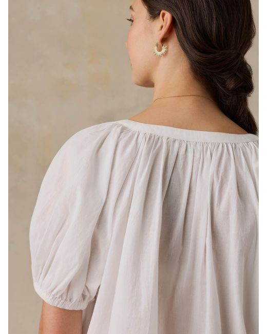 Faherty Brand White Voile Lettie Top