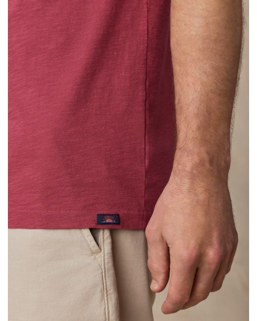 Faherty Brand Red Sunwashed Regenerative Pocket T-Shirt for men
