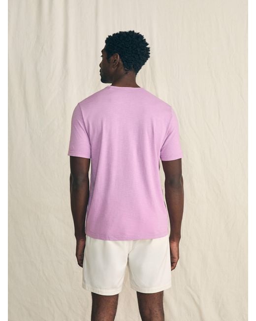 Faherty Brand Pink Sunwashed Pocket T-shirt for men