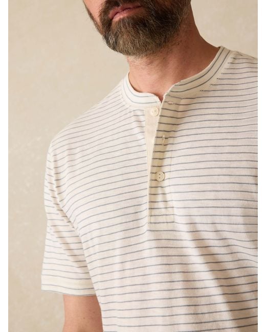 Faherty Brand Natural Short-Sleeve Sunwashed Henley T-Shirt for men