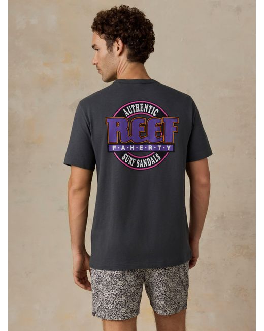 Faherty Brand Blue X Reef Sunwashed Graphic T-Shirt for men
