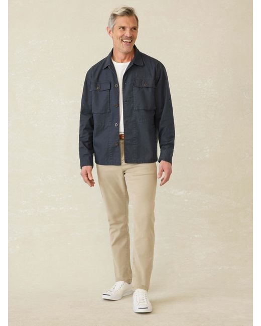 Faherty Brand Blue Commander Shirt Jacket for men