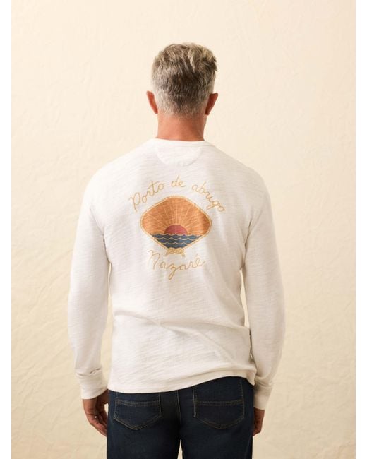 Faherty Brand Natural Nazare Sunwashed Organic Crew T-Shirt for men