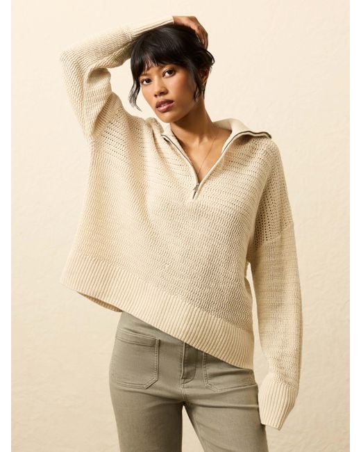 Faherty Brand Natural Miramar Linen Quarter Zip