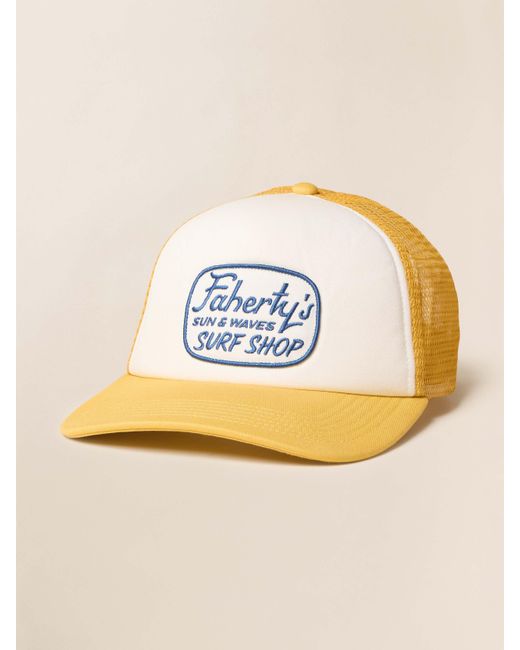 Faherty Brand Metallic Surf Shop Trucker Hat for men