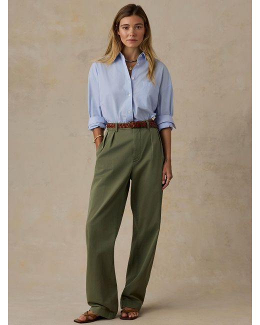 Faherty Brand Blue Coastal Poplin Relaxed Shirt