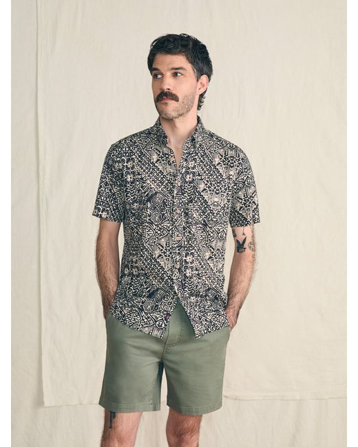 Faherty Brand Natural Short-sleeve Breeze Shirt for men