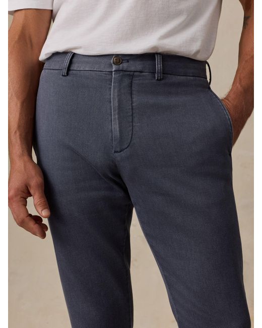 Faherty Brand Blue Stretch Terry Trouser Pants for men