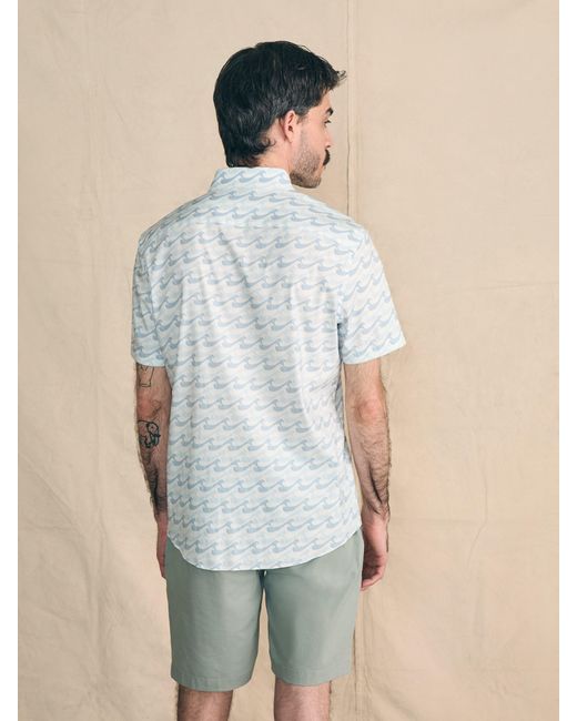 Faherty Brand Blue Movementtm Short-sleeve Shirt for men