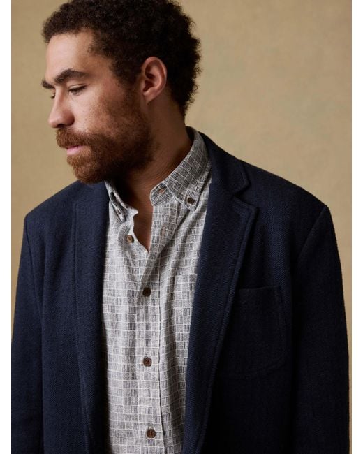Faherty Brand Blue Inlet Knit Tweed Blazer for men