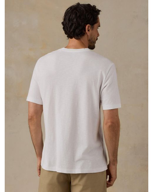 Faherty Brand White Short-Sleeve Sunwashed V-Neck T-Shirt for men