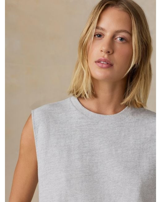 Faherty Brand Blue Sunwashed Organic Muscle Tank