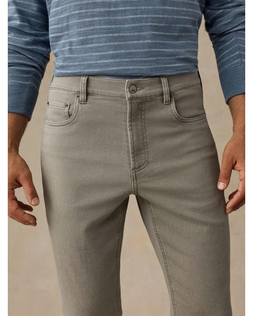 Faherty Brand Blue Stretch Terry 5-Pocket Pants for men