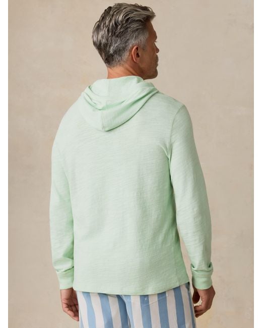 Faherty Brand Green Sunwashed Organic Hoodie for men