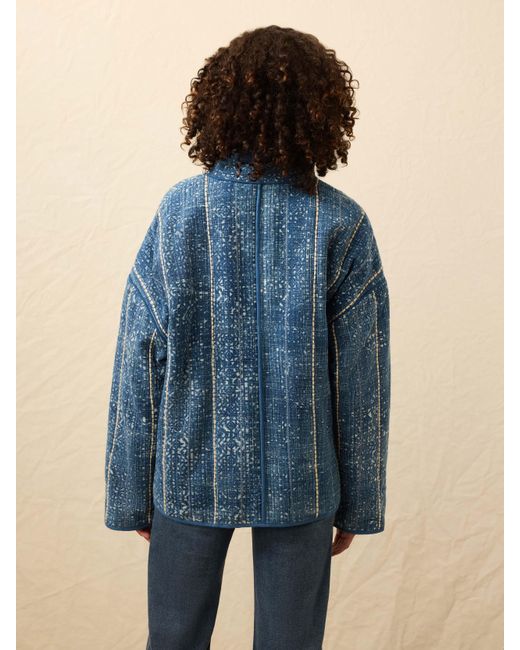 Faherty Brand Blue Quilted Patchwork Jacket