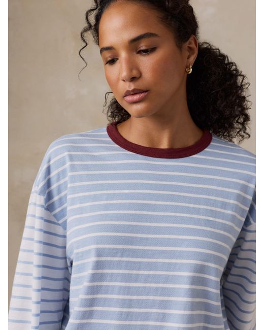 Faherty Brand Blue Sunwashed Long-Sleeve Retro T-Shirt