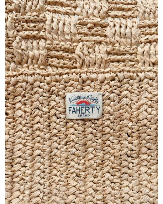 Faherty Brand Natural Straw Market Tote