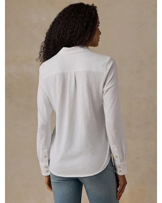 Faherty Brand Blue Sunwashed Knit Shirt