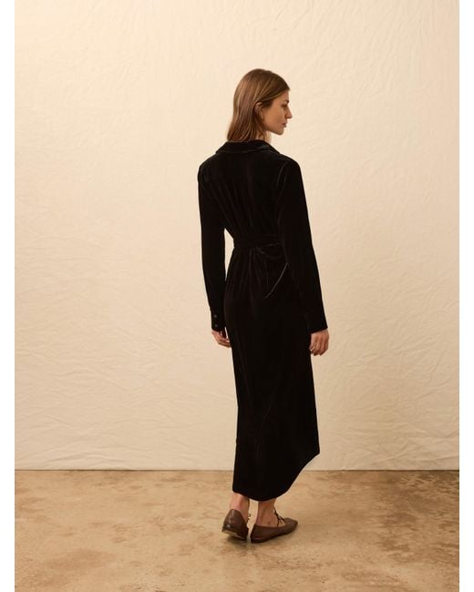 Faherty Brand Natural Stretch Silk Velvet Riley Midi Dress