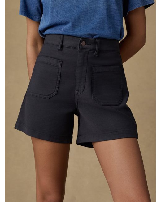 Faherty Brand Blue Stretch Terry Patch Pocket Short