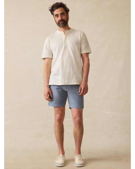 Faherty Brand Natural Short-Sleeve Sunwashed Henley T-Shirt for men