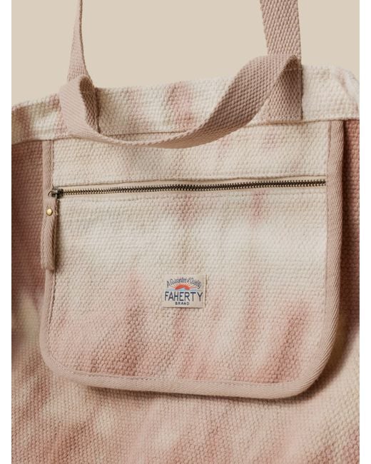 Faherty Brand Natural Tie Dye Oversized Beach Bag
