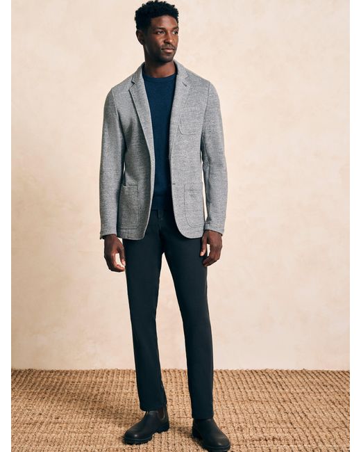 Faherty Brand Gray Inlet Knit Blazer for men