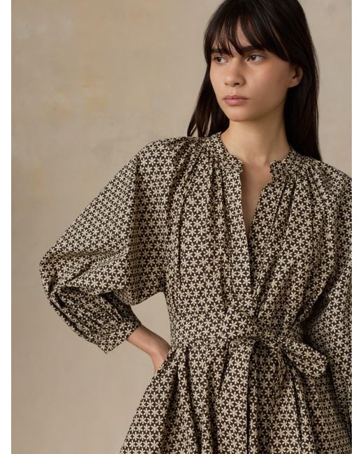 Faherty Brand Brown Coastal Poplin Kaia Mini Dress