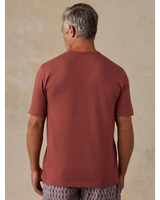 Faherty Brand Red Sunwashed Regenerative Pocket T-Shirt for men